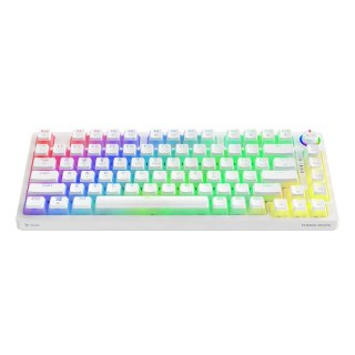Klawiatura mechaniczna bezprzewodowa Savio PHENIX WHITE Gateron Red Pro lekkie podświetlenie
