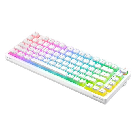Klawiatura mechaniczna bezprzewodowa Savio PHENIX WHITE Gateron Red Pro lekkie podświetlenie