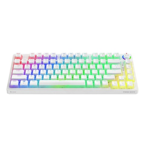 Klawiatura mechaniczna bezprzewodowa SAVIO PHENIX WHITE Gateron Yellow