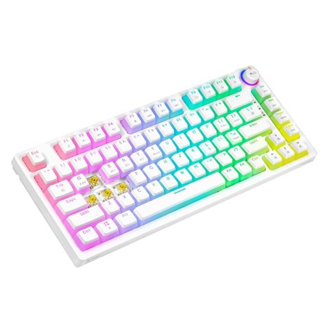 Klawiatura mechaniczna bezprzewodowa SAVIO PHENIX WHITE Gateron Yellow