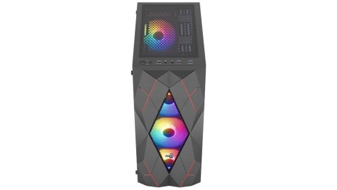 Obudowa AeroCool Volcan Czarna Mid Tower RGB gamerska z wentylatorami