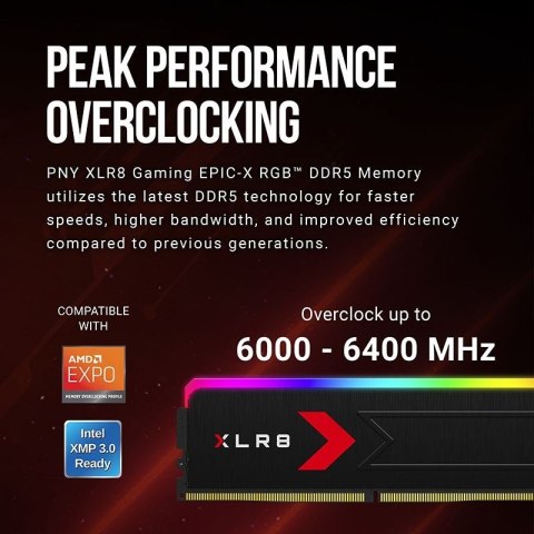 Pamięć PNY XLR8 Gaming DDR5 32GB 6000 MHz CL36 RGB wydajna
