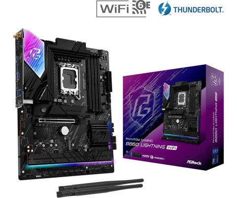 Płyta główna ASRock B860 LIGHTNING WIFI ATX 4DDR5 8933 MHz z Thunderbolt 4