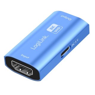 Repeater HDMI LogiLink 8K 60Hz HDCP2.3 aluminiowy niebieski