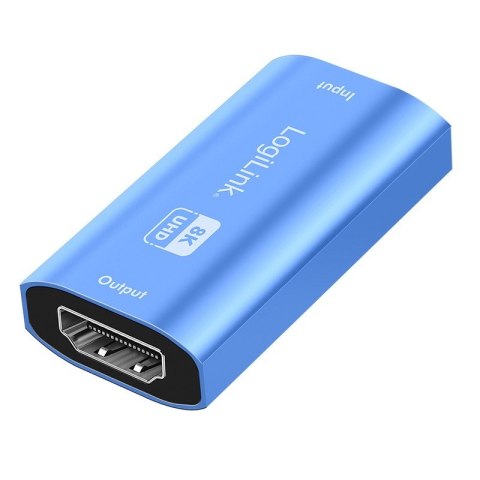 Repeater HDMI LogiLink 8K 60Hz HDCP2.3 aluminiowy niebieski
