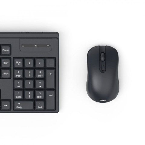 Zestaw klawiatura i mysz Hama WKM-200 bezprzewodowy czarny ergonomiczny