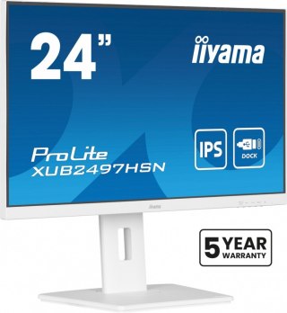 IIYAMA Monitor 24 cale XUB2497HSN-W2 IPS USB-C Dock FHD biały
