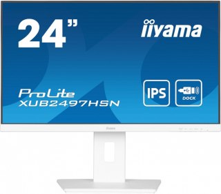 IIYAMA Monitor 24 cale XUB2497HSN-W2 IPS USB-C Dock FHD biały