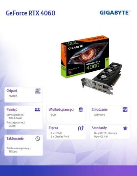Karta graficzna Gigabyte GeForce RTX 4060 OC Low Profile 8GB GDDR6