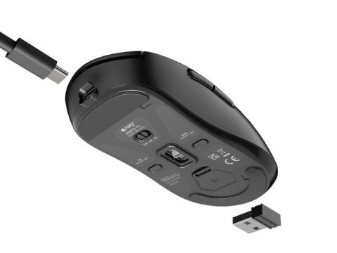 Mysz Natec Fury TANTO T4 RGB bezprzewodowa 12000 DPI czarna