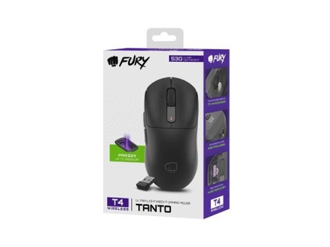 Mysz Natec Fury TANTO T4 RGB bezprzewodowa 12000 DPI czarna