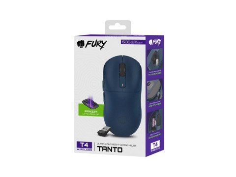 Mysz Natec Fury TANTO T4 Wireless RGB 12000 DPI ultralekka niebieska