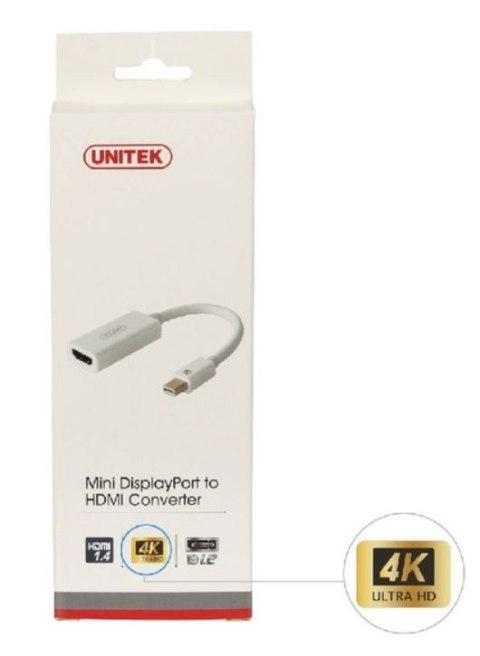 Adapter Unitek mini DisplayPort HDMI 4K Y-6331 uniwersalny 20 cm