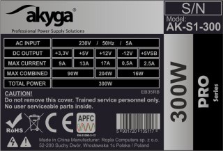 Zasilacz AKYGA SFX AK-S1-300 300W kompaktowy wydajny dla małych obudów