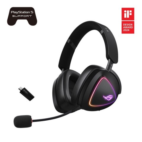 Słuchawki Asus ROG Delta II Wireless Gaming Bezprzewodowe RGB 2.4GHz