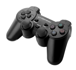 Gamepad Esperanza PS3 PC USB Trooper czarny ergonomiczny z wibracjami