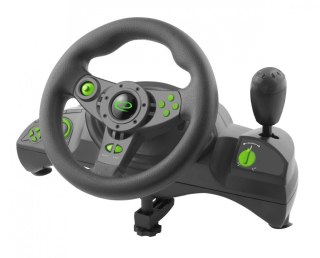 Kierownica Esperanza NITRO PS3 PC USB czarno-zielona z pedałami