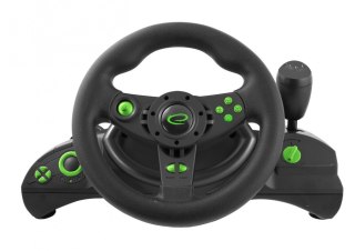 Kierownica Esperanza NITRO PS3 PC USB czarno-zielona z pedałami