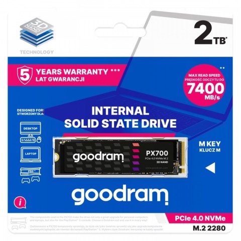 Dysk SSD GOODRAM PX700 2TB M.2 PCIe 7400MB/s szybki performant