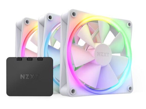 Wentylatory NZXT F120 RGB 120mm zestaw 3 sztuki z kontrolerem biały