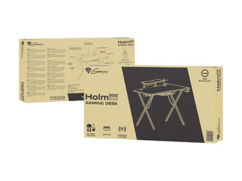 Biurko Natec Genesis Holm 300 RGB gamingowe z podświetleniem LED