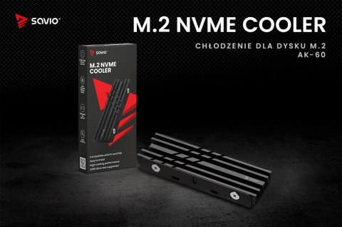 Chłodzenie M.2 NVMe Savio AK-60 czarne do PC i PS5