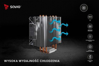 Chłodzenie CPU Savio Vortex X2 180W wydajne chłodzenie miedziane