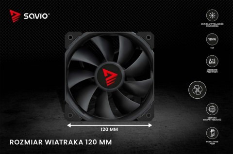 Chłodzenie CPU Savio Vortex X2 180W wydajne chłodzenie miedziane