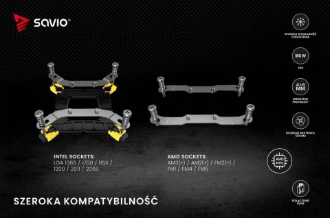 Chłodzenie CPU Savio Vortex X2 180W wydajne chłodzenie miedziane