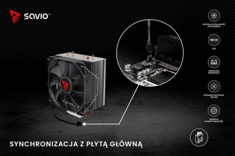 Chłodzenie CPU Savio Vortex X2 180W wydajne chłodzenie miedziane