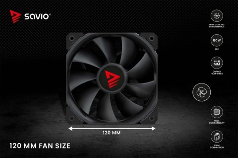 Chłodzenie CPU Savio Vortex X2 180W wydajne chłodzenie miedziane