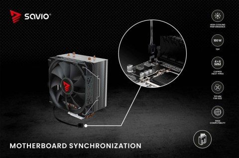 Chłodzenie CPU Savio Vortex X2 180W wydajne chłodzenie miedziane