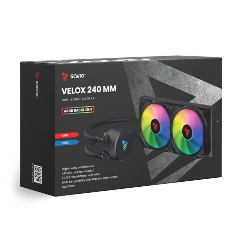 Savio Chłodzenie wodne CPU ARGB VELOX 240mm wydajne dla graczy