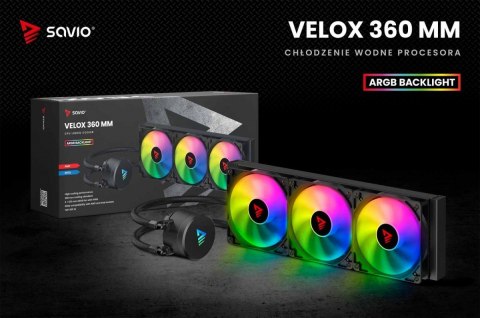 Savio Chłodzenie wodne CPU ARGB VELOX 360 mm wydajne i stylowe