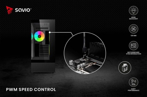 Wentylator Savio BLAST FAN SET 3 x 120mm ARGB z kontrolą RGB
