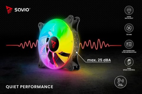 Wentylator Savio BLAST FAN SET 3 x 120mm ARGB z kontrolą RGB