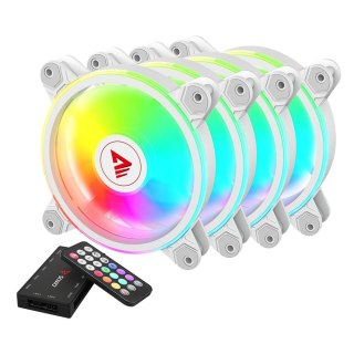 Wentylator Savio FAN-01 White 120mm ARGB z kontrolerem i pilotem 4-pack