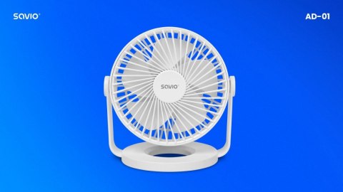 Wentylator biurkowy USB AD-01 White Savio cichy przenośny z regulacją