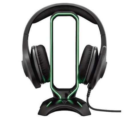 Stojak na słuchawki Trust Cintar z USB LED czarny do biurka