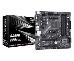 Płyta główna ASRock B450M Pro4 R2.0 AMD Ryzen DDR4 gamingowa z RGB