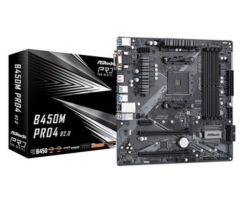 Płyta główna ASRock B450M Pro4 R2.0 AMD Ryzen DDR4 gamingowa z RGB