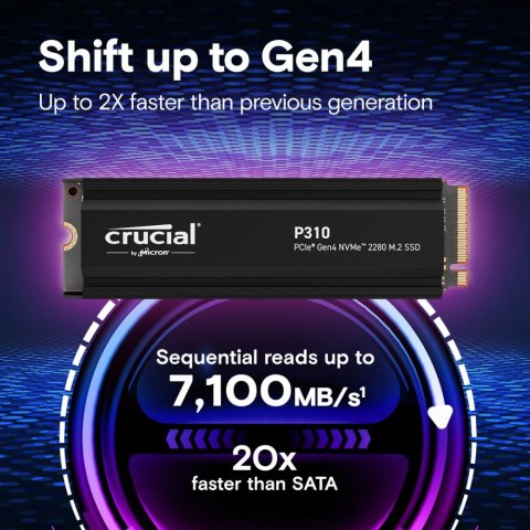 Dysk SSD Crucial P310 2TB M.2 NVMe PCIe 4.0 wydajny z radiatorem