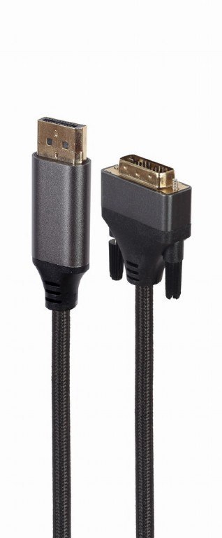 Kabel Gembird DisplayPort do DVI 1.8m czarny oplot wideo