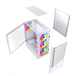Obudowa Gembird Fornax 4300 Midi Tower ATX biała z podświetleniem ARGB