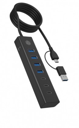 IcyBox Hub IB-HUB1737-C3 7-Port USB 3.2 Gen 1 z Type-C i Type-A