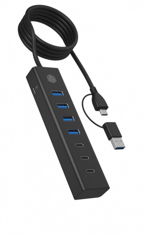 IcyBox Hub IB-HUB1737-C3 7-Port USB 3.2 Gen 1 z Type-C i Type-A