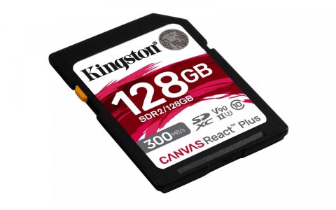 Karta pamięci Kingston SD 128GB Canvas React Plus 300MBs 260MBs UHS-II U3