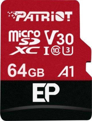 Karta microSD Patriot 64GB V30 A1 do 4K z wysoką prędkością