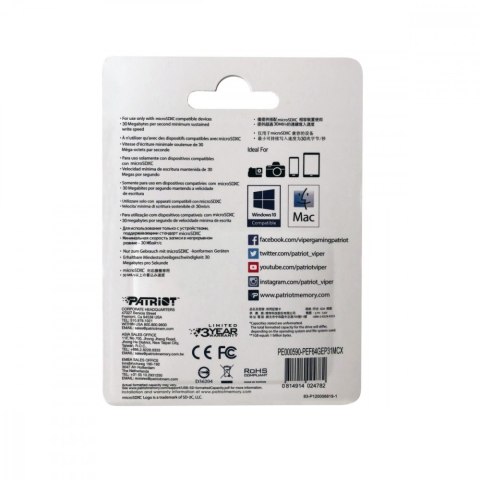 Karta microSD Patriot 64GB V30 A1 do 4K z wysoką prędkością