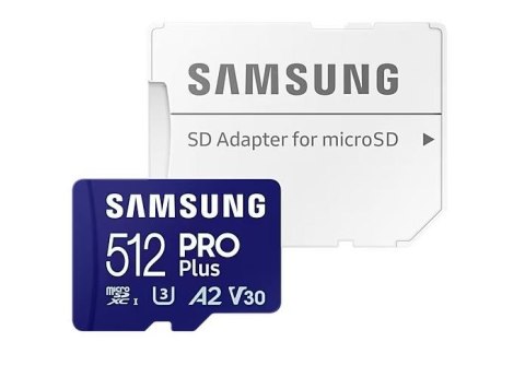 Karta pamięci microSD Samsung PRO+ 512GB z adapterem szybka i wydajna